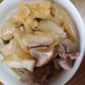 厚揚げと豚こまと玉ねぎの煮物